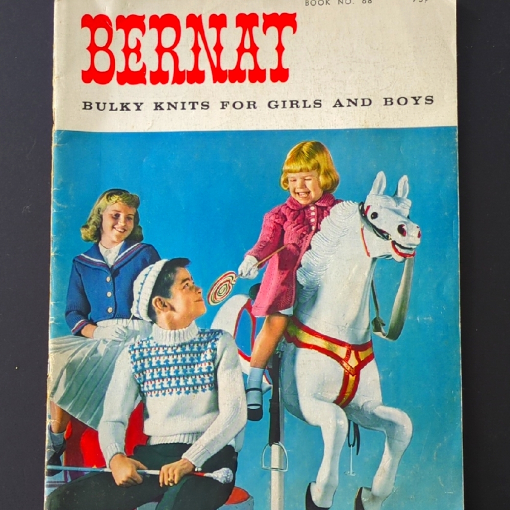 Bernat Bulky Knits for Girls and Boys Book no 68  Vintage 50s Knitting Patterns